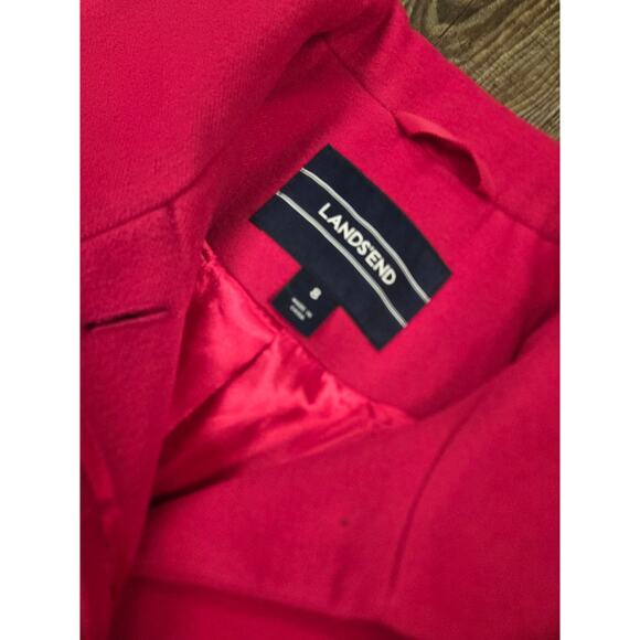 Lands End Raspberry Pink Boucle 4 Button Blazer Size 8 Small Medium Jacket - Picture 3 of 5